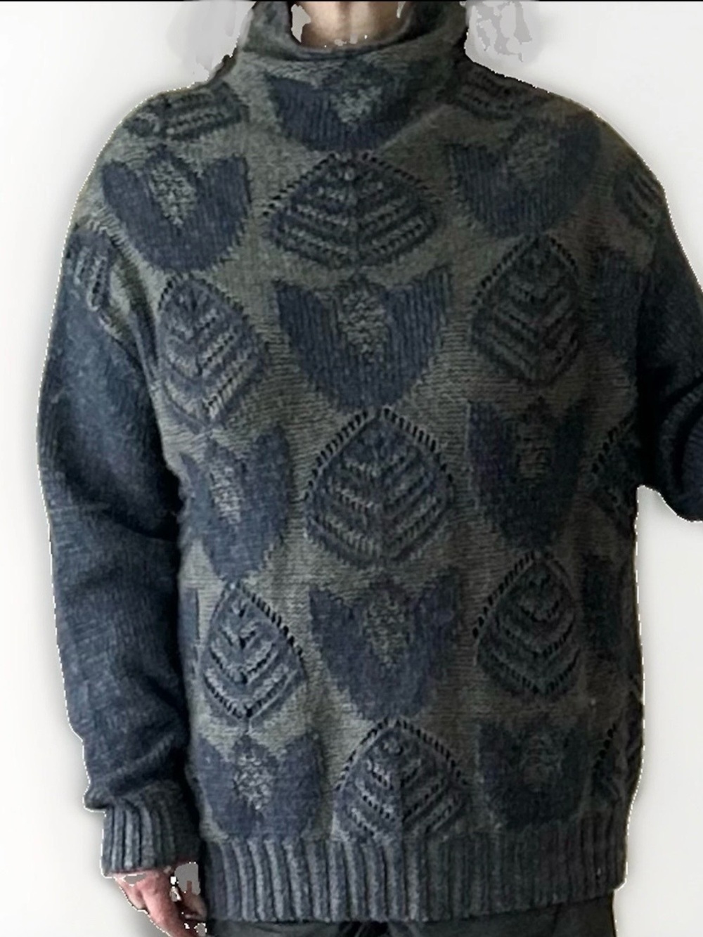 Folk by Hansel From Basel Blue Gray Mohair Oversized Mock Neck Sweater M